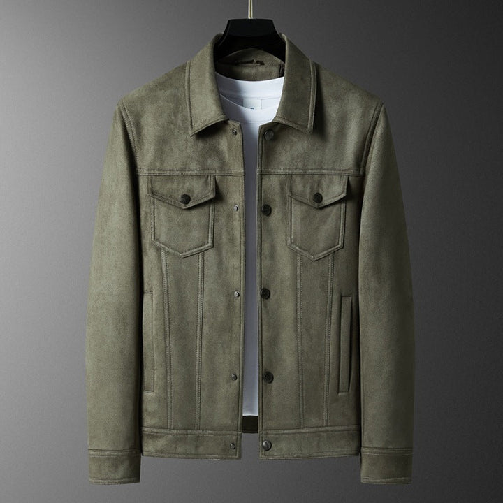 Men's Suede Trucker Jacket – Soft Vegan Suede
