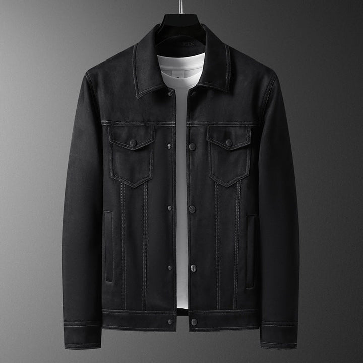 Men's Suede Trucker Jacket – Soft Vegan Suede
