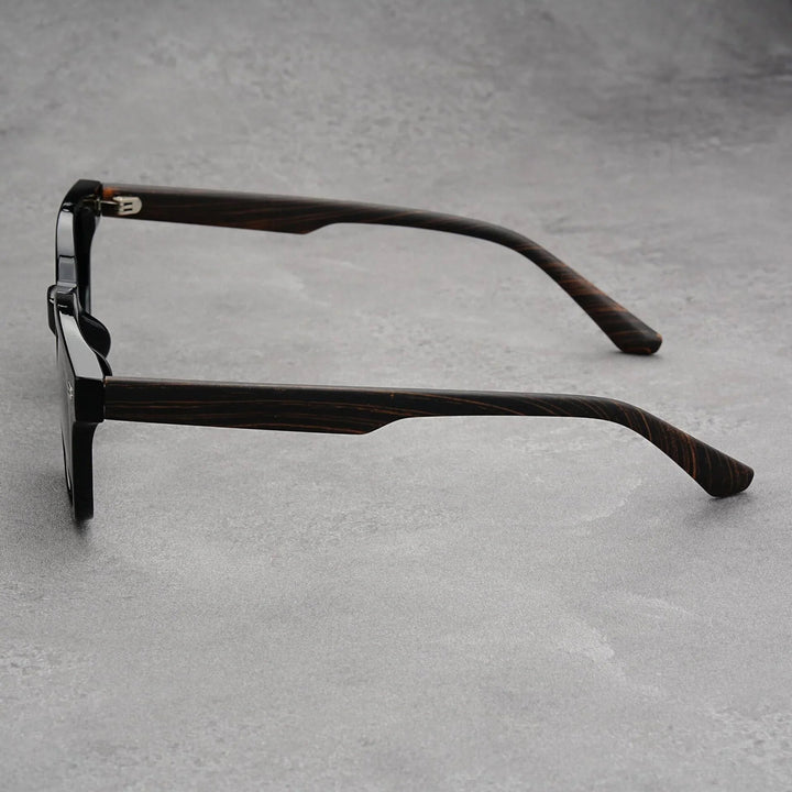 Men's UV400 Square Sunglasses – Wood Grain Arms