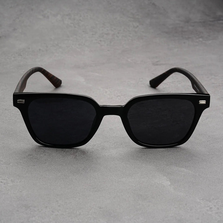 Men's UV400 Square Sunglasses – Wood Grain Arms