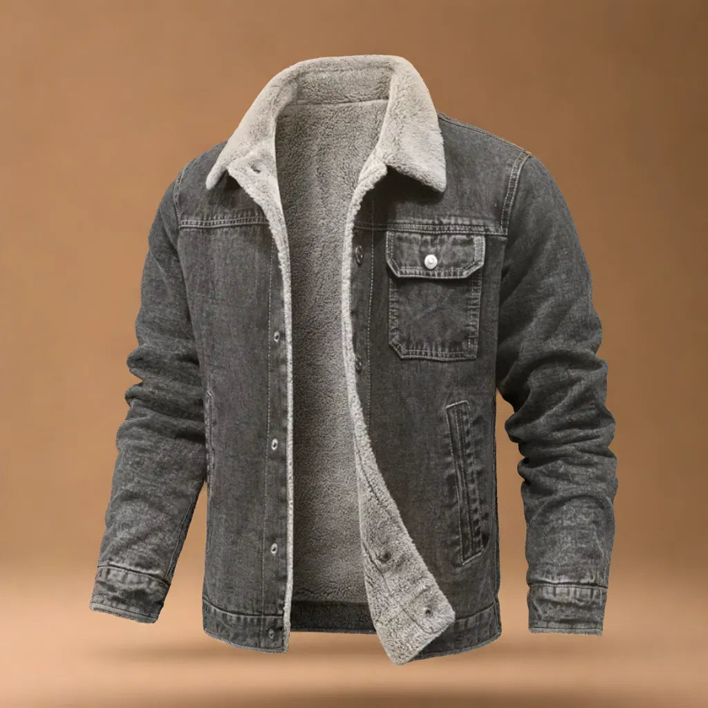Men's Fleece Lined Denim Trucker Jacket