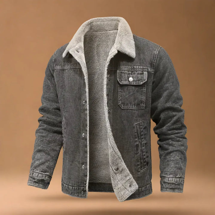 Men's Fleece Lined Denim Trucker Jacket