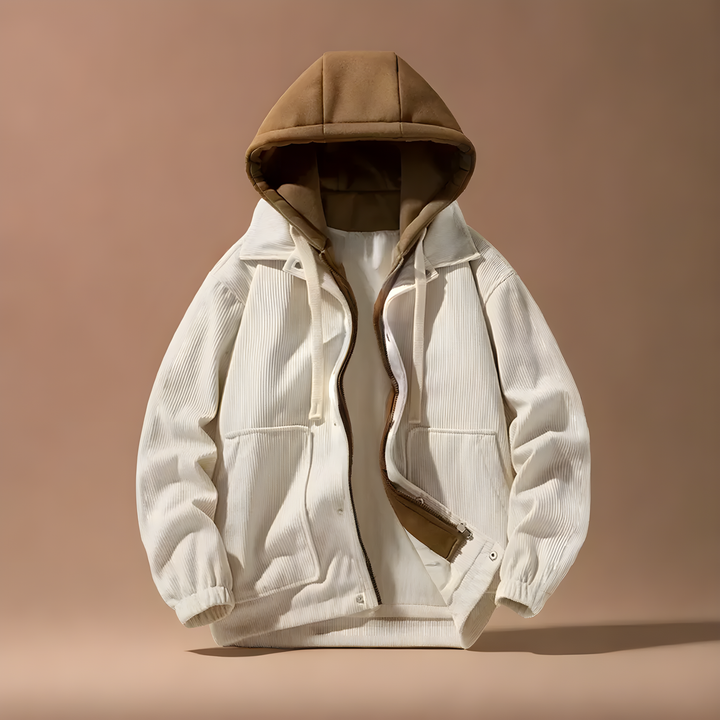 Men's Insulated Corduroy Jacket with Hood
