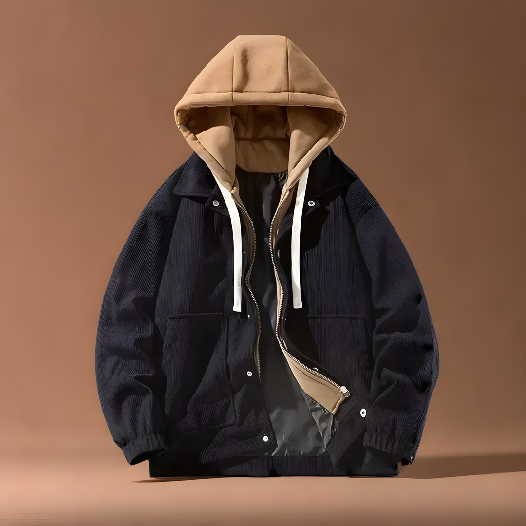 Men's Insulated Corduroy Jacket with Hood