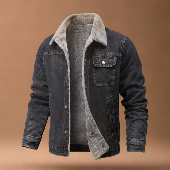 Men's Fleece Lined Denim Trucker Jacket