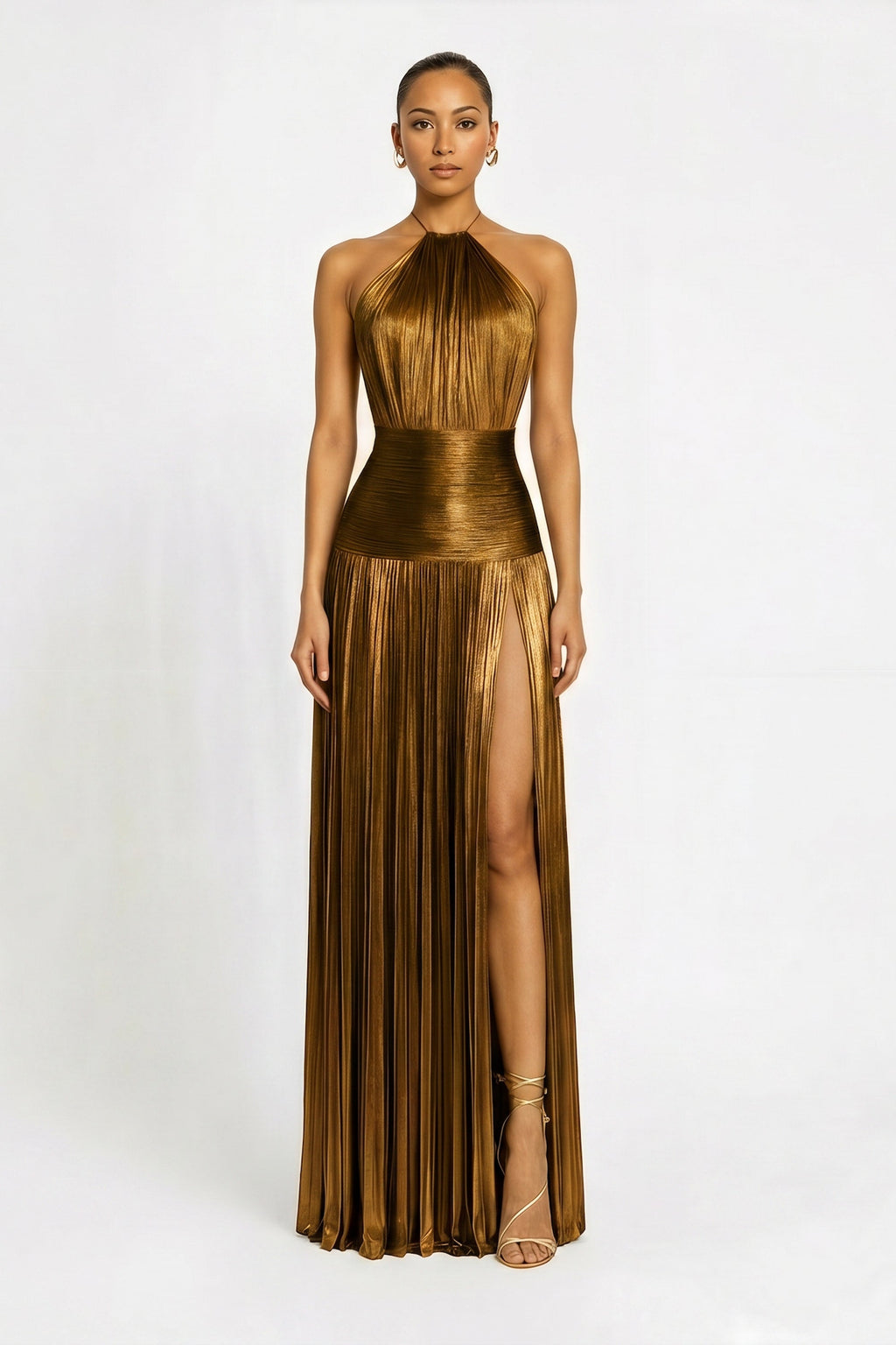 Ines Metallic Halter Gown Elite