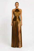 Ines Metallic Halter Gown Elite