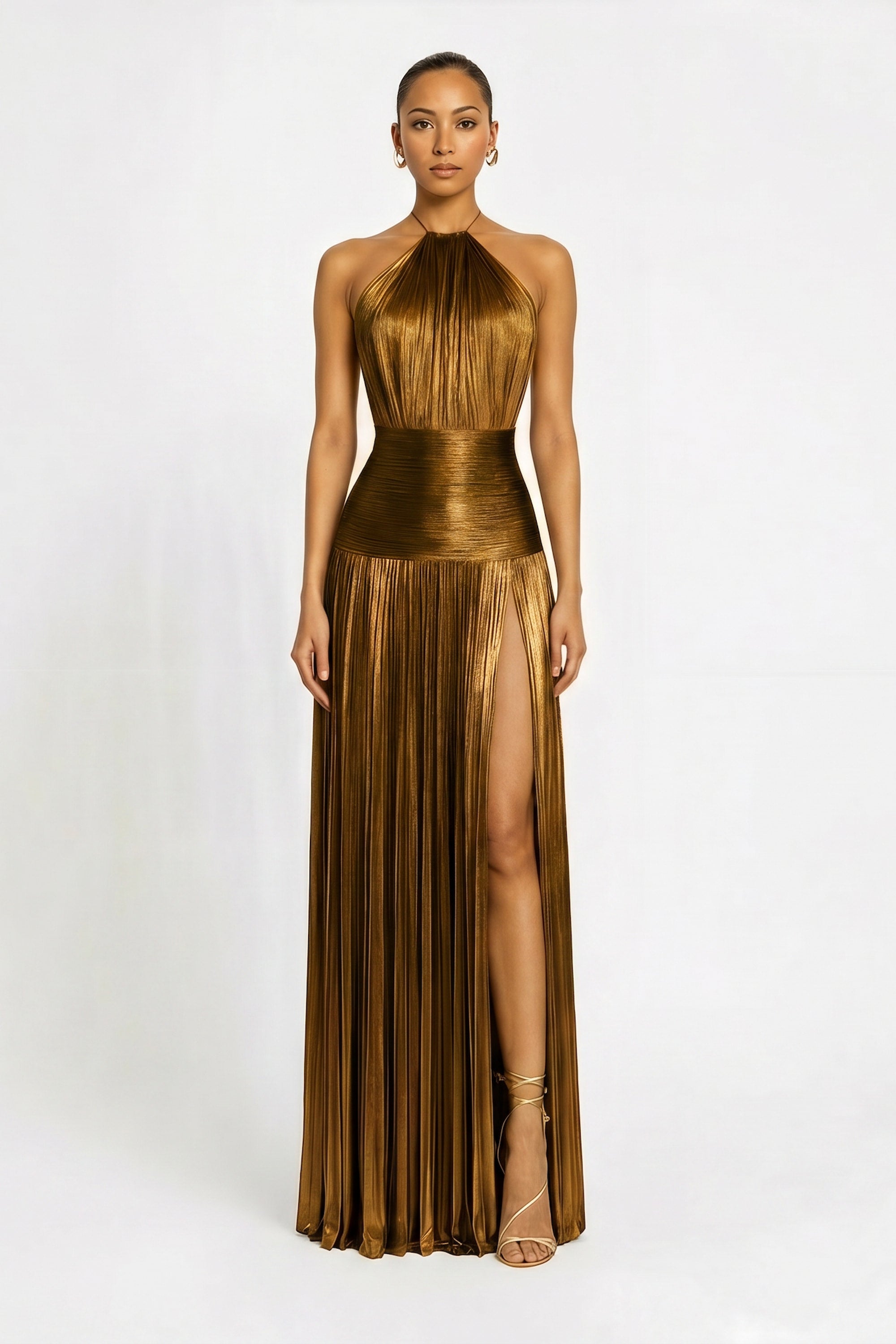 Ines Metallic Halter Gown Elite