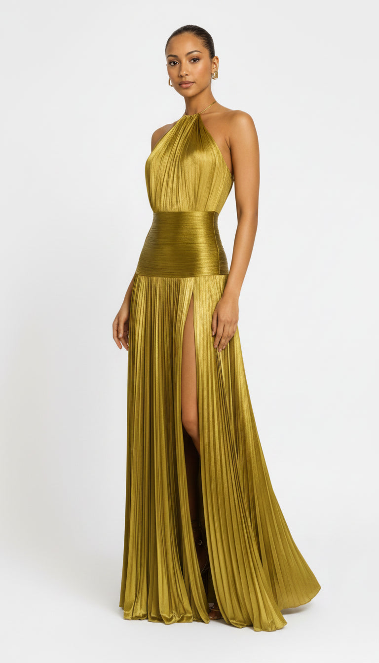 Ines Metallic Halter Gown Elite