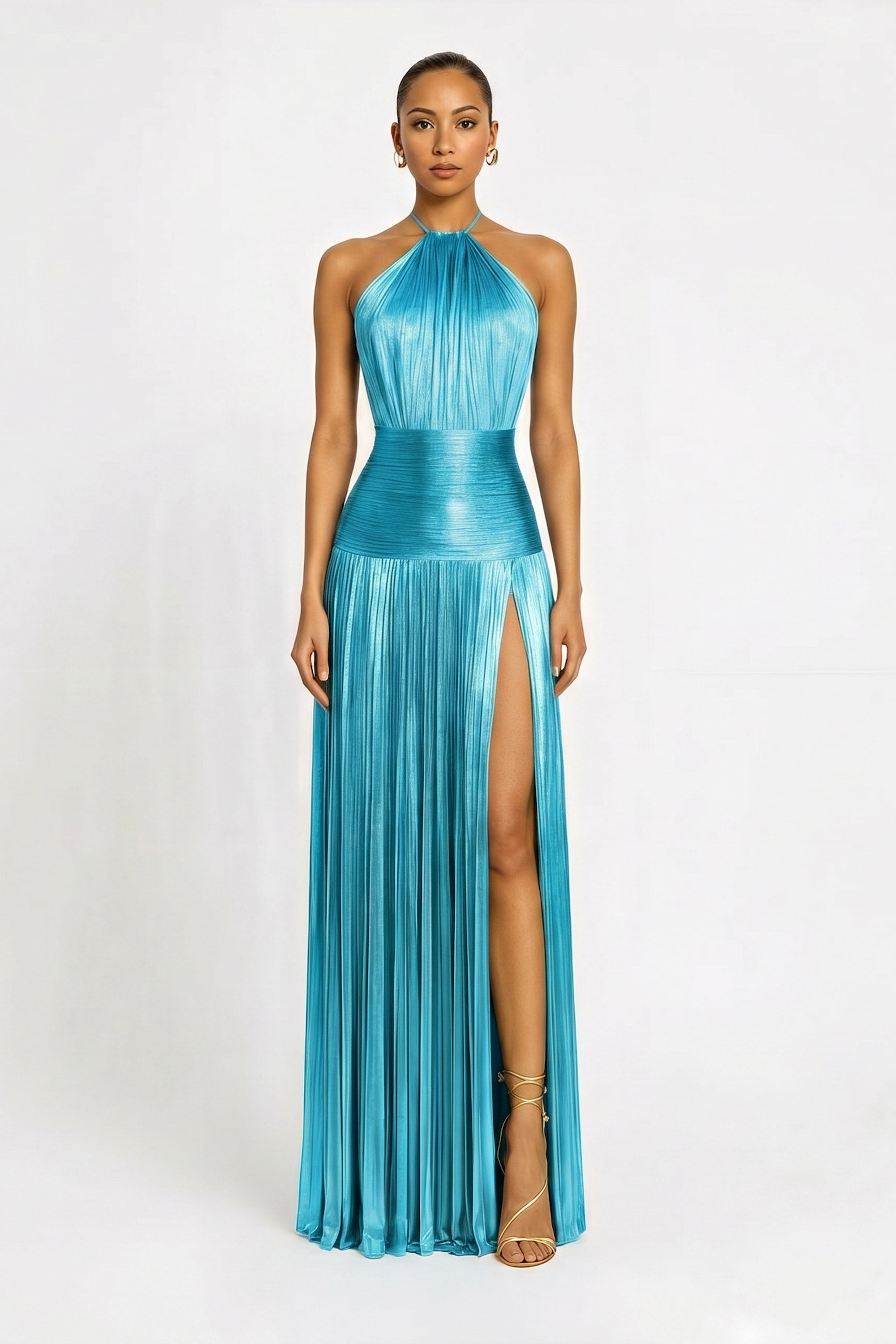 Ines Metallic Halter Gown Elite