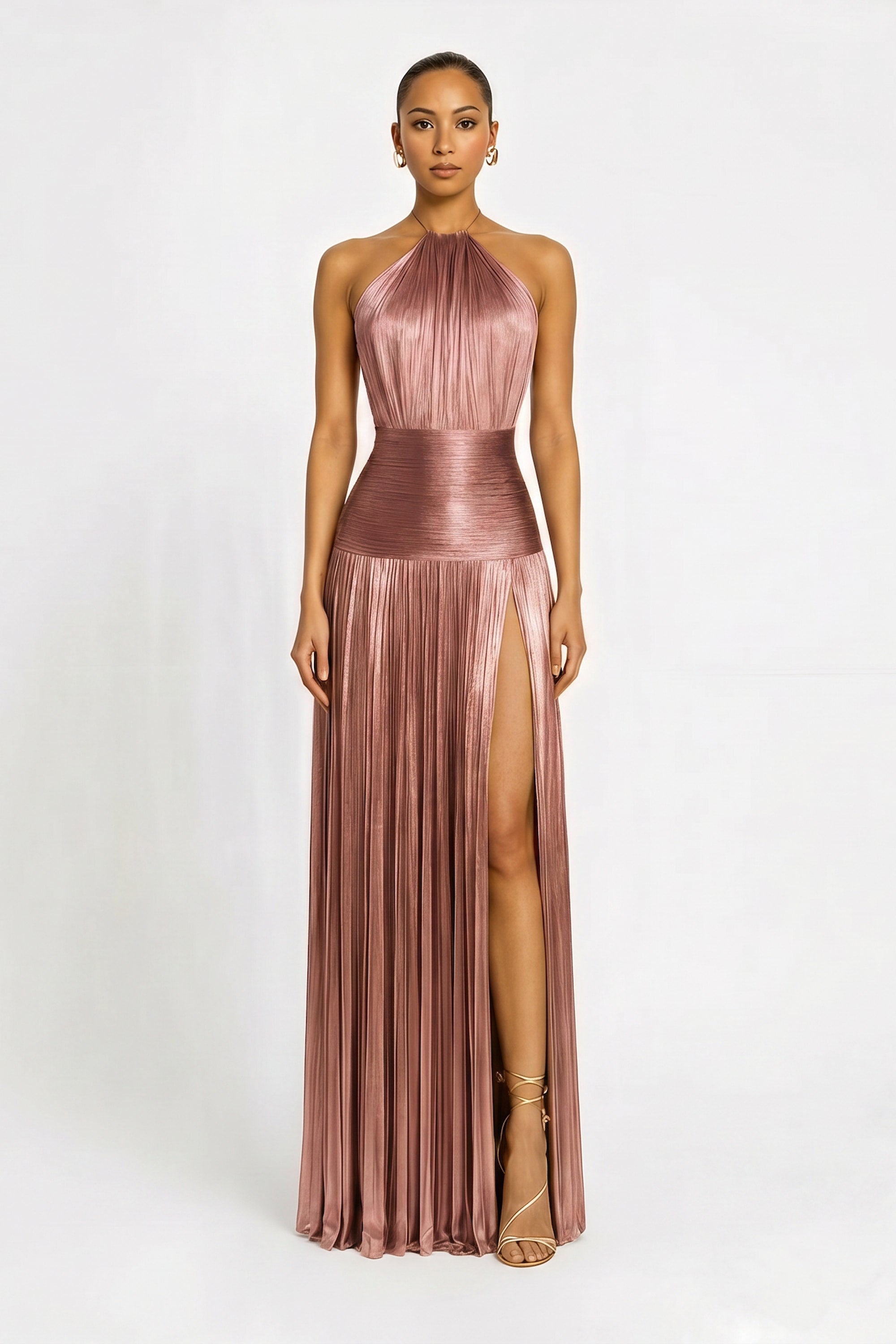 Ines Metallic Halter Gown Elite