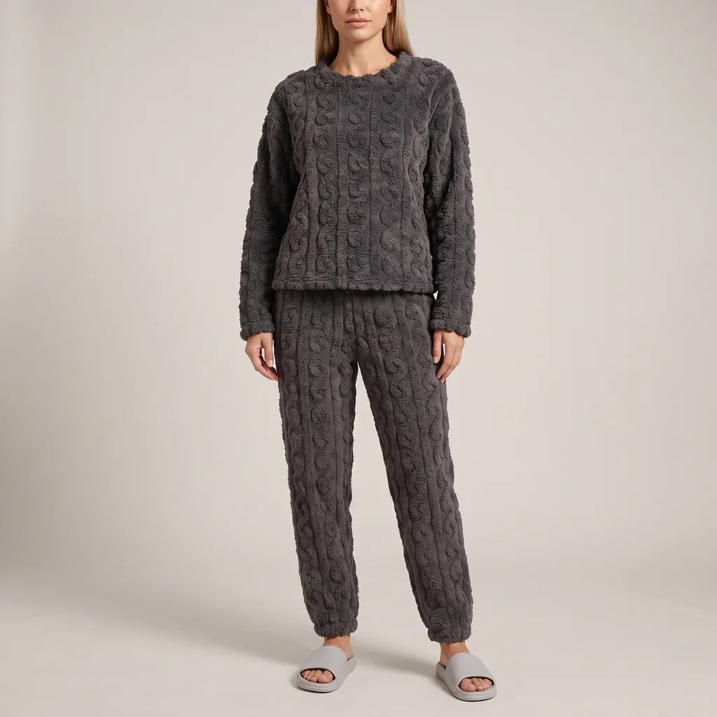 Women's Soft Fleece Pajama Set Cozy Loungewear