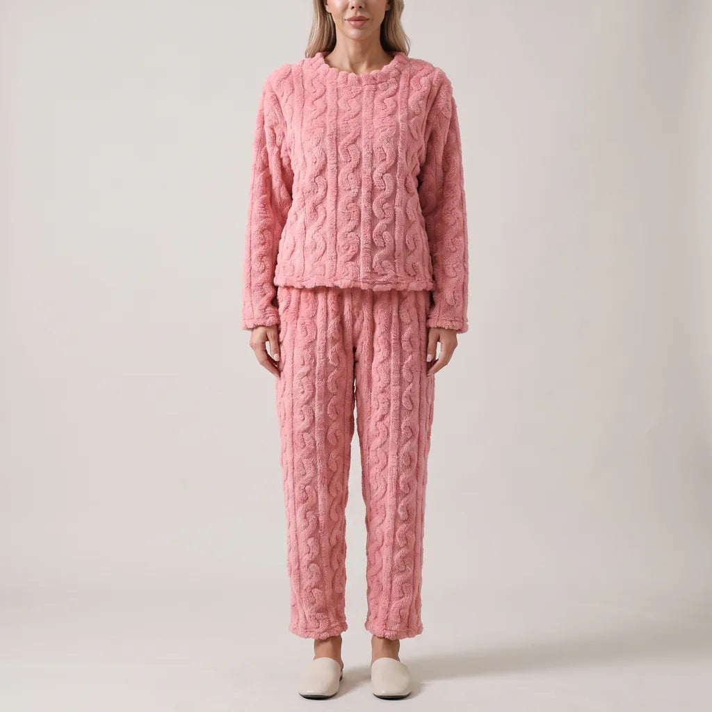 Women's Soft Fleece Pajama Set Cozy Loungewear