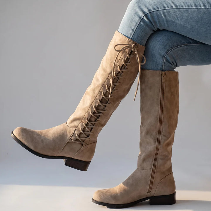 Isolde | Womens Knee High Laced Riding Boots