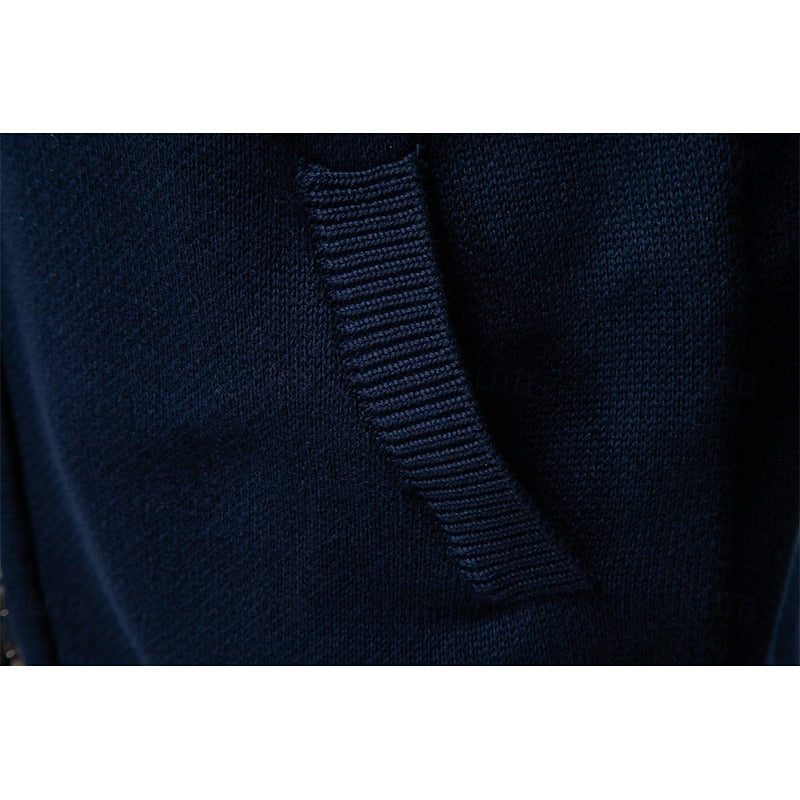 Men's Fair Isle Full-Zip Christmas Cardigan with Stand Collar