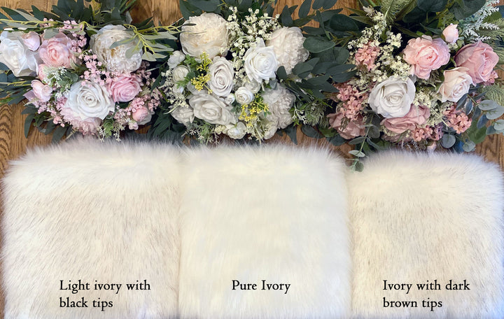 Women's Ivory Faux Fur Wrap Shawl Bridal Wedding Stole