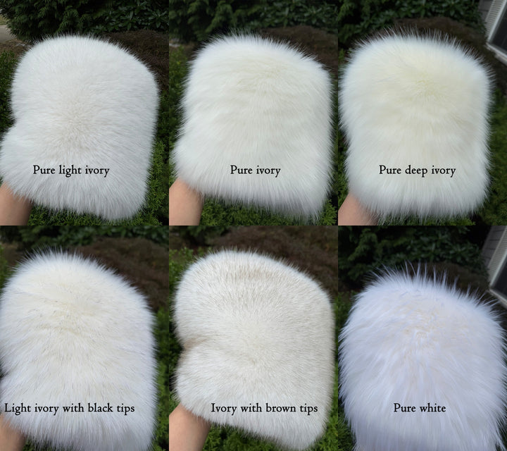 Ivory Faux Fur Wrap with Darker Tips - Elegant Bridal Shawl