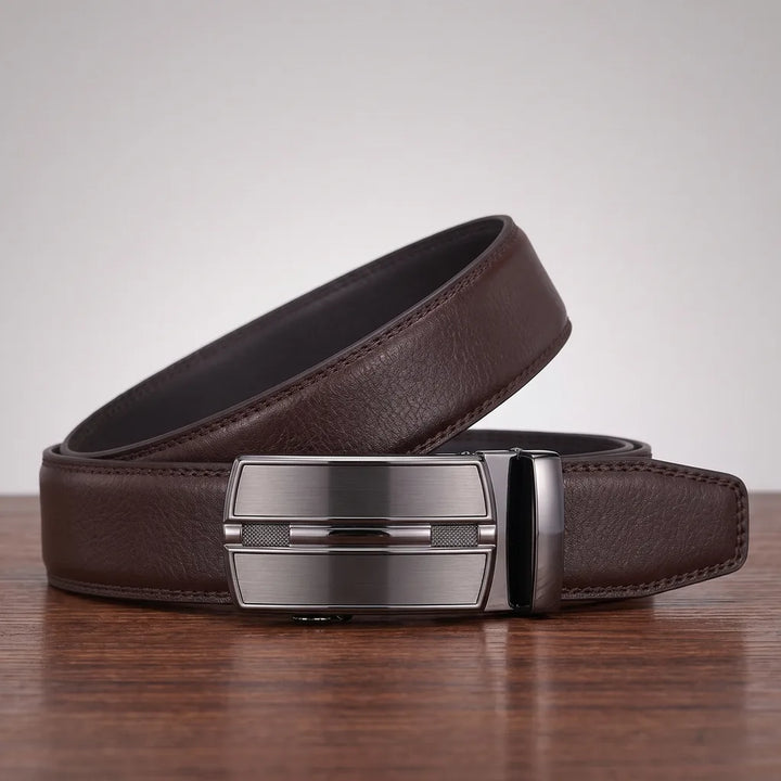 Men's Leather Buckle Belt - Full-Grain Casual Jean Strap