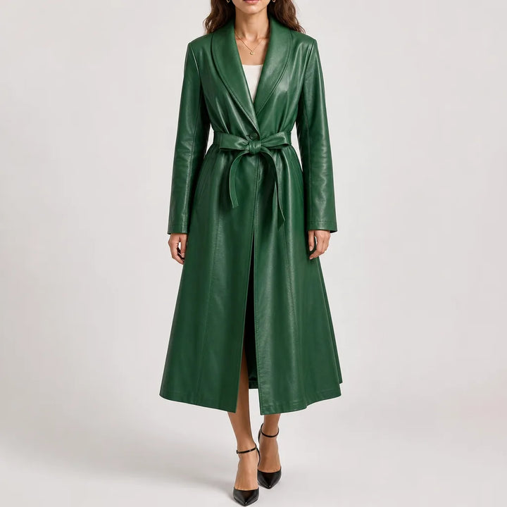 Winter Trench Coat Women Belted Floor Length Coat