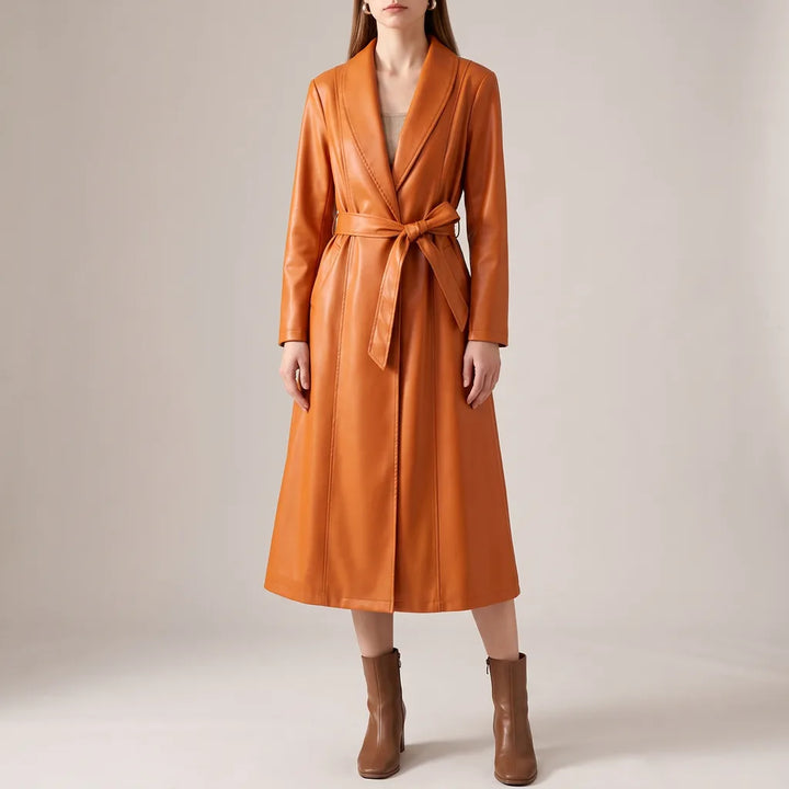 Winter Trench Coat Women Belted Floor Length Coat