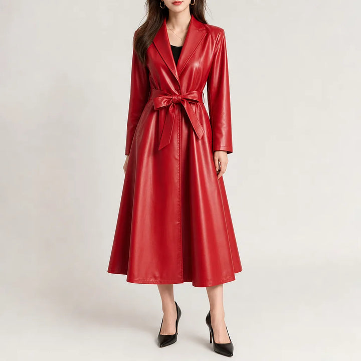 Winter Trench Coat Women Belted Floor Length Coat