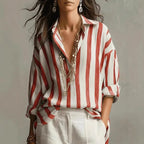 Juliette | Women's Striped Long Sleeve Button Down Shirt