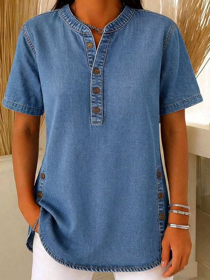 Juniper | Women's Short Sleeve Henley Blouse