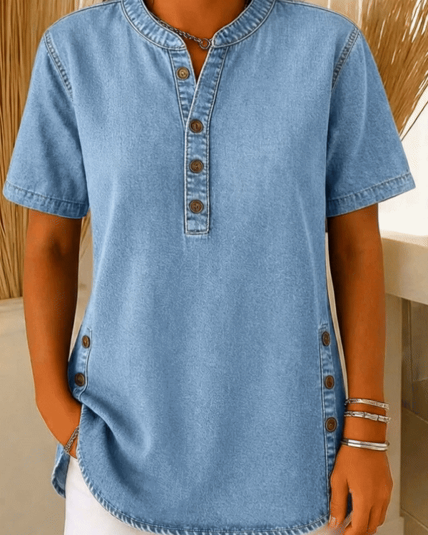 Juniper | Women's Short Sleeve Henley Blouse