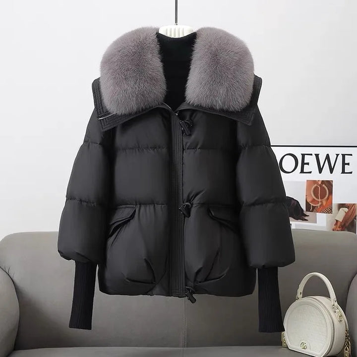 Winter Puffer Jacket Women Drawstring Waist Padded Zip Coat