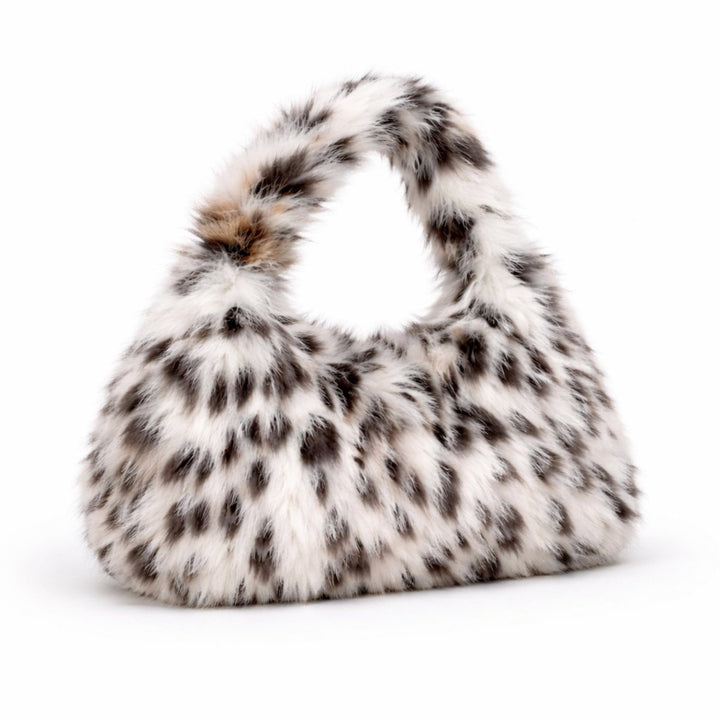 Selma Hobo Bag - Faux Fur Leopard Print Shoulder Carry