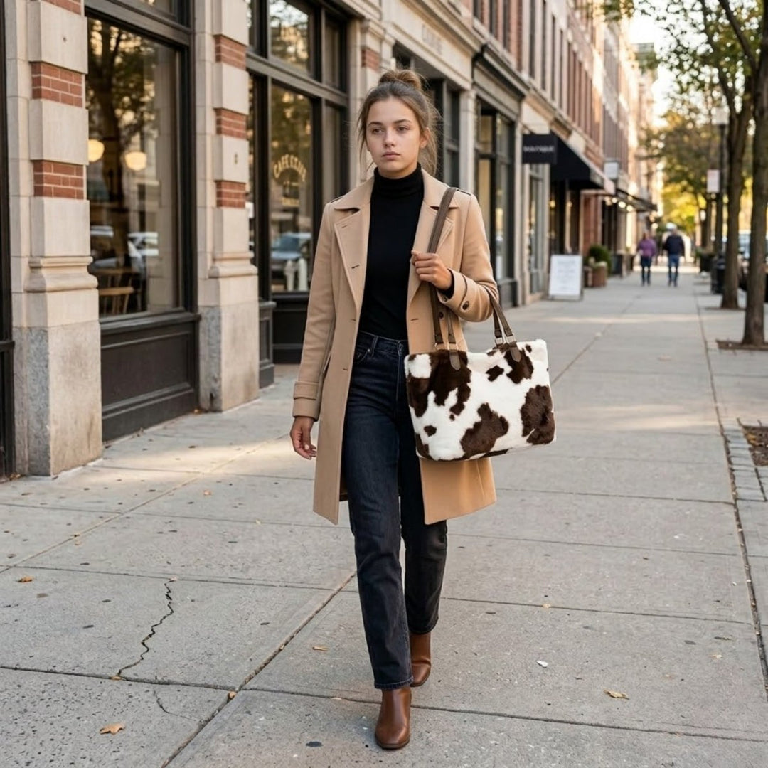 Kaelan Tote Bag - Faux Fur Spacious Everyday Carry