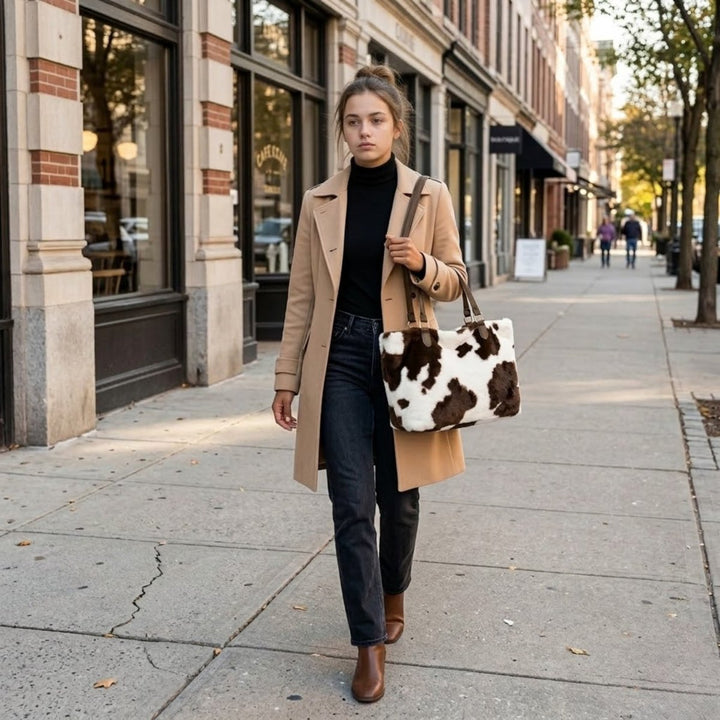 Kaelan Tote Bag - Faux Fur Spacious Everyday Carry