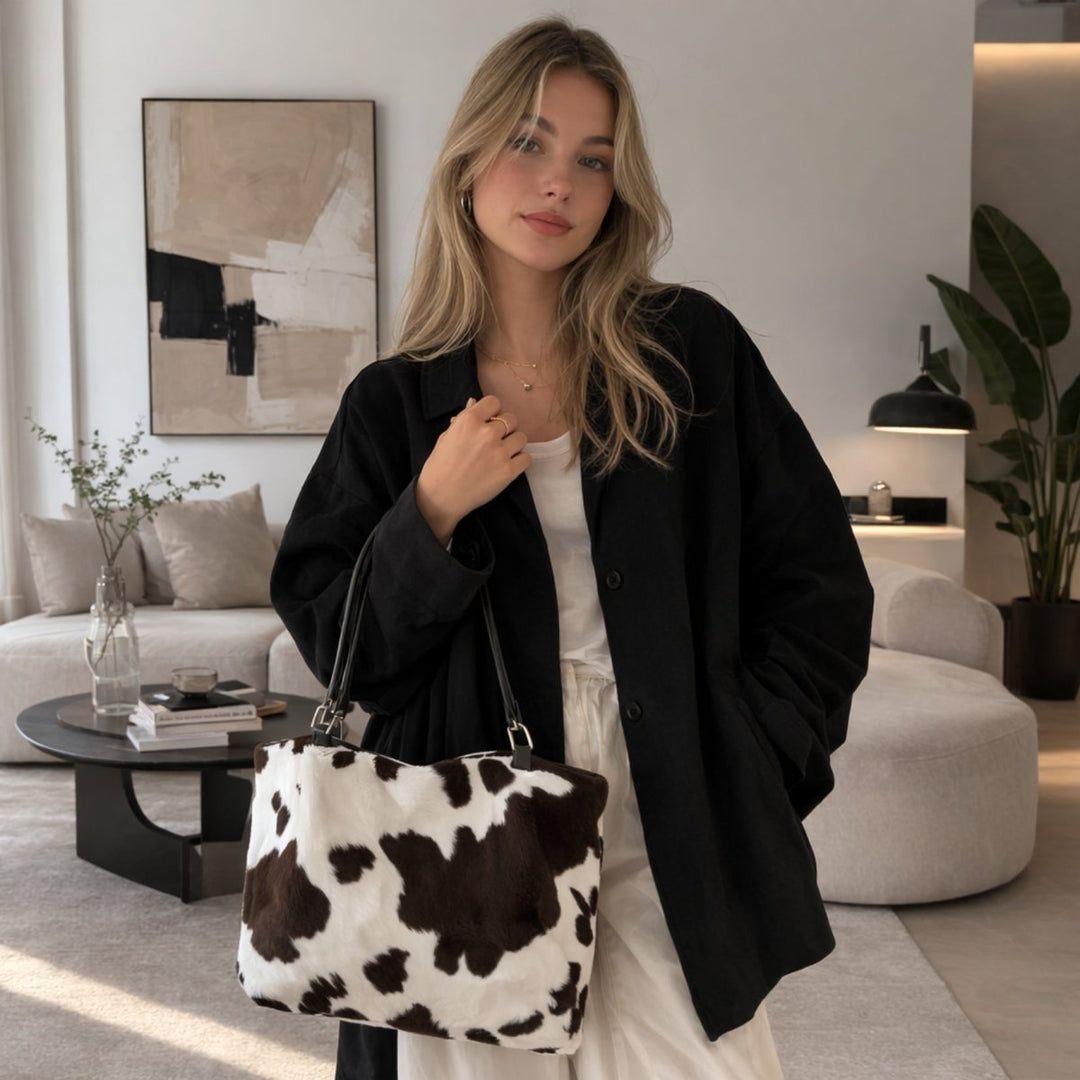 Kaelan Tote Bag - Faux Fur Spacious Everyday Carry