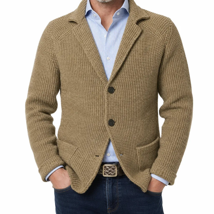 Men's Knit Patch Pocket Blazer Relaxed Fit Jacket