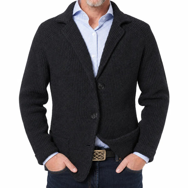 Men's Knit Patch Pocket Blazer Relaxed Fit Jacket