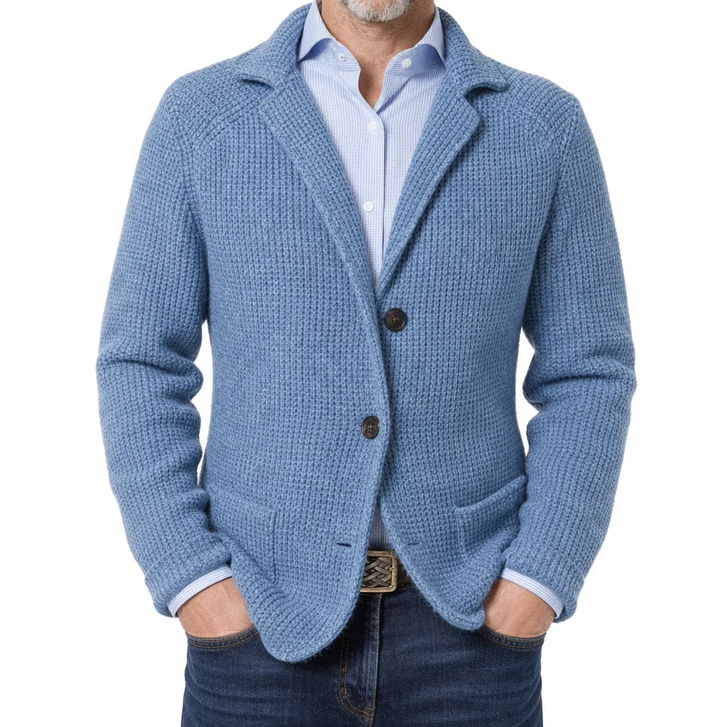 Men's Knit Patch Pocket Blazer Relaxed Fit Jacket