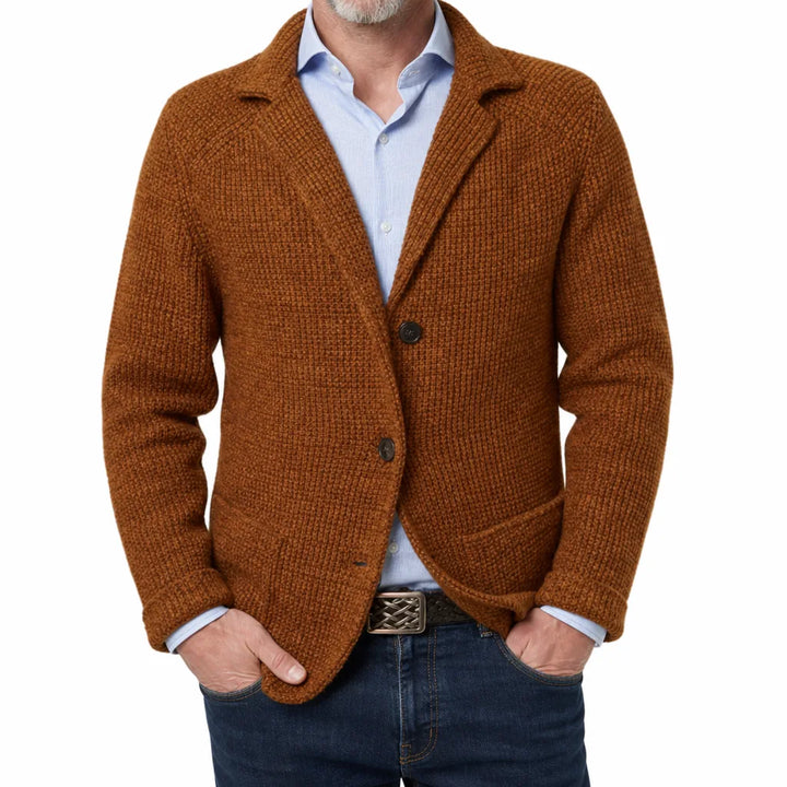 Men's Knit Patch Pocket Blazer Relaxed Fit Jacket