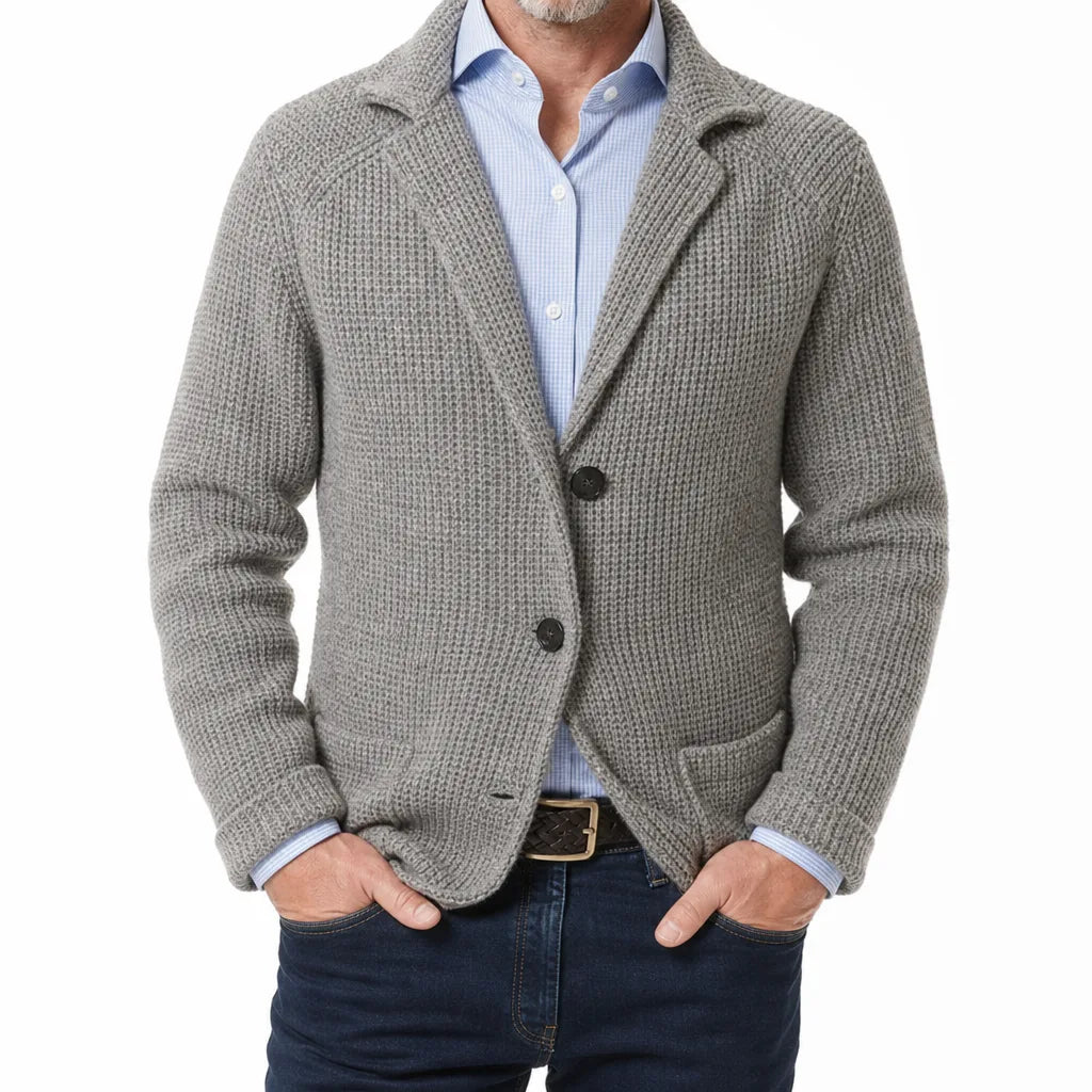 Men's Knit Patch Pocket Blazer Relaxed Fit Jacket