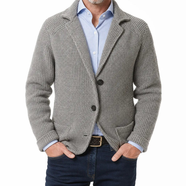 Men's Knit Patch Pocket Blazer Relaxed Fit Jacket
