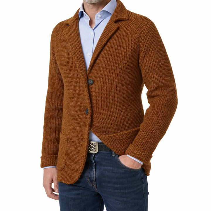 Men's Knit Patch Pocket Blazer Relaxed Fit Jacket