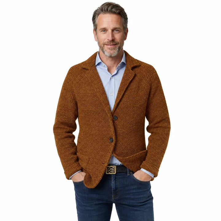 Men's Knit Patch Pocket Blazer Relaxed Fit Jacket