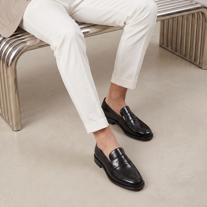 Leather Penny Loafers Heren Slip-On Casual