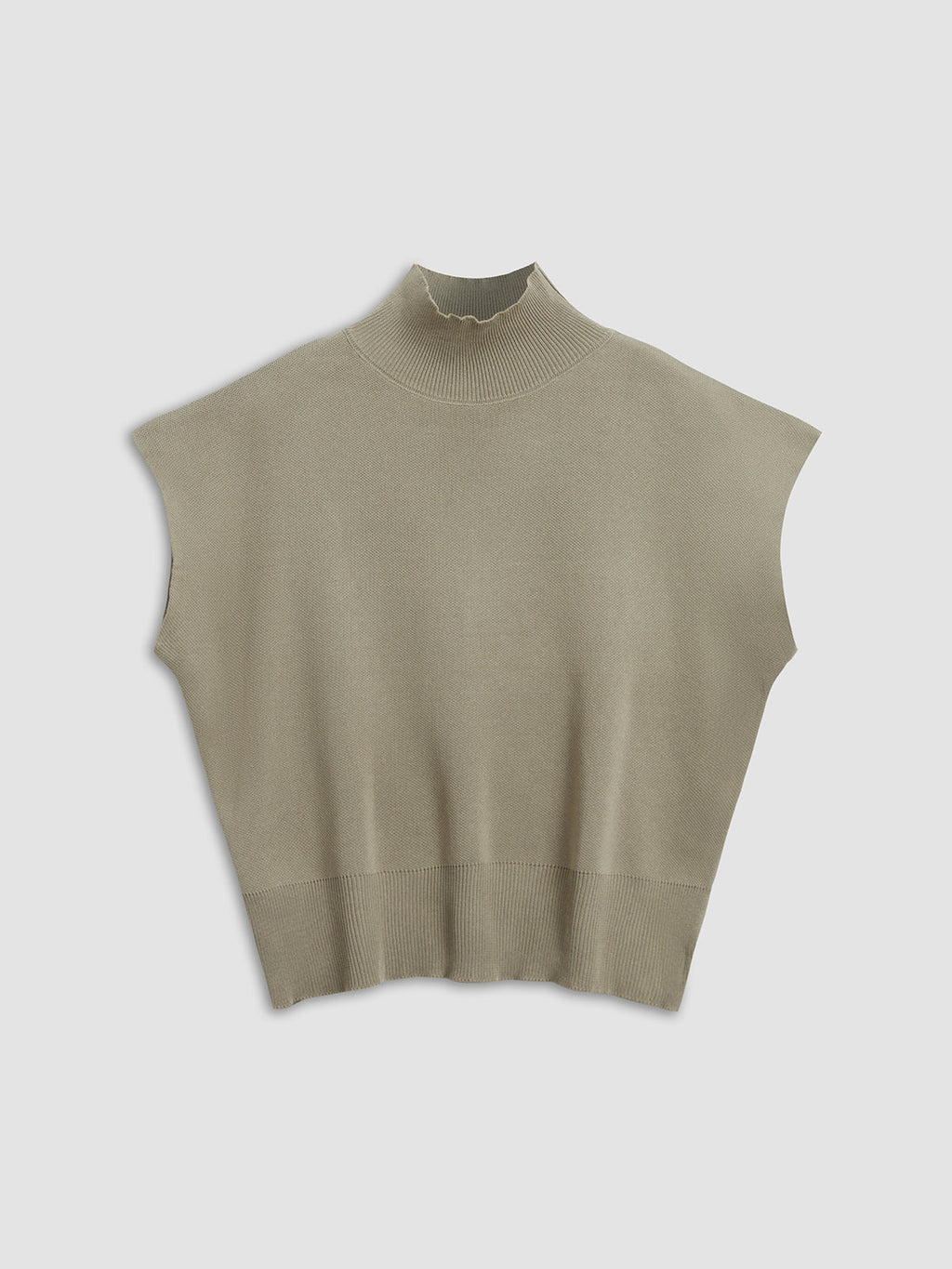 Noira | Women's Mock Neck Sleeveless Top Padded Shoulder Vest