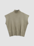 Noira | Women's Mock Neck Sleeveless Top Padded Shoulder Vest
