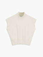 Noira | Women's Mock Neck Sleeveless Top Padded Shoulder Vest