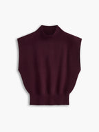 Noira | Women's Mock Neck Sleeveless Top Padded Shoulder Vest