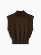 Noira | Women's Mock Neck Sleeveless Top Padded Shoulder Vest
