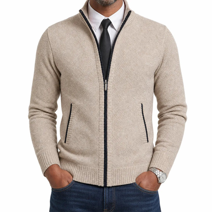 Leland | Mens Fall Zip-Up Cardigan Knit Sweater