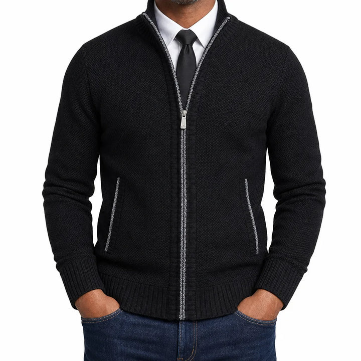 Leland | Mens Fall Zip-Up Cardigan Knit Sweater