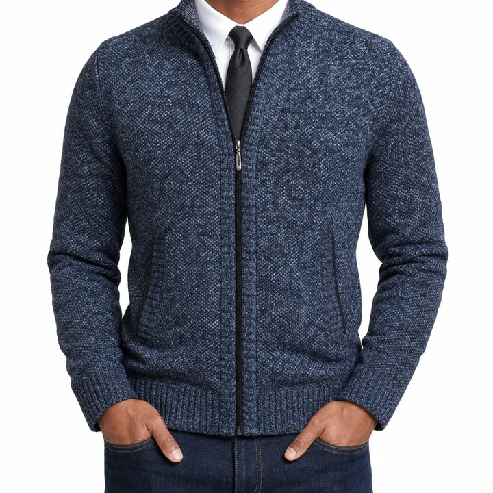Leland | Mens Fall Zip-Up Cardigan Knit Sweater